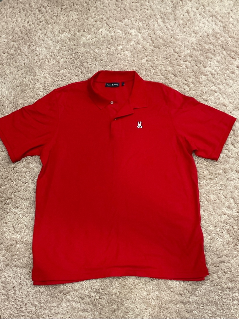Men’s Psycho Bunny Classic Red Polo with Embroidered Logo
